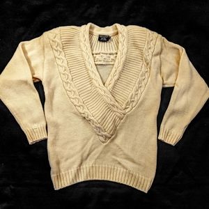 Pierre Cardin Cable Knit V-neck Sweater Women's Size M